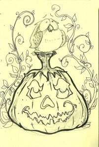 pumpkin owl Inktober SM